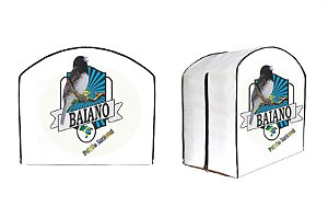 Capa de Gaiola 1 Fecho Lateral (Branca) Coleiro Baiano Peito Branco - com Imagens Variadas