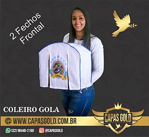 Capa de Gaiola  2 Fechos Frontal  Coleiro Gola - Cor Branca