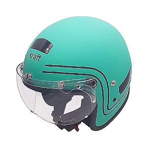 Capacete Kraft Old School Verde Fosco