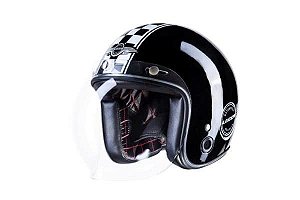 Capacete Lucca Cafe Racer Glossy Black