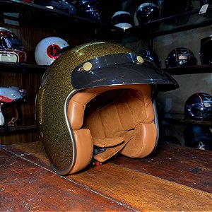 Capacete Lucca Sublime Master Dourado Flake