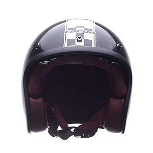 Capacete Lucca Sublime Flagged Glossy Black White