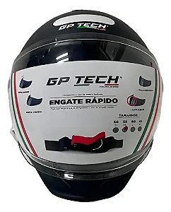 Capacete Gp Tech Op12a Zoom Preto Fosco Com Viseira Solar
