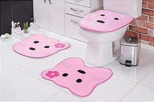 Jogo de Banheiro Infantil Ursa Rosa Jogo de Banheiro Infantil Ursa Rosa