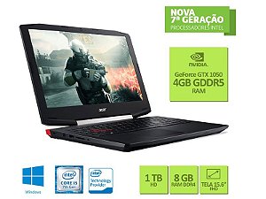 NOTEBOOK INTEL COM TECLADO NUMERICO ACER NXGN5AL002 VX5-591G-54PG CORE I5 7300HQ KABYLAKE 8GB 1TB WIN10 15.6 FULL HD USB 3.1 HDMI PRETO GAMER COM NVIDIA GFORCE GTX 1050 4GB DDR5