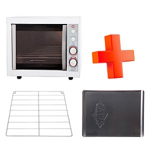 KIT Forno Elétrico Crystal Plus Advanced + Prateleira (Grade) Para Forno + Bandeja Especial para Salgado