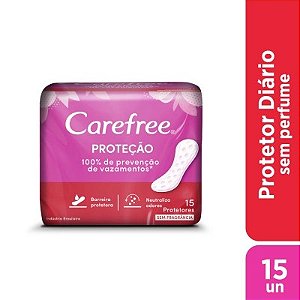 Protetor Diário Carefree Proteção sem Perfume 15 unidades