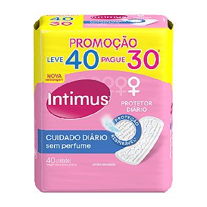 Protetor Diário Intimus Cuidado Diário Sem Perfume Leve 40 Pague 30