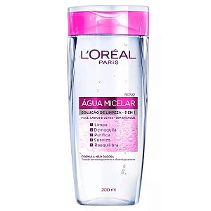 Água Micelar L'Oréal Paris Solução de Limpeza 5 em 1 com 200ml