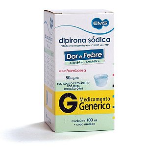 Dipirona 50mg/ml Solução Oral Sabor Framboesa 100ml EMS