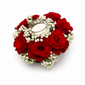 Arranjo Lumière Rosas Colombianas & Vela Aromática Premium
