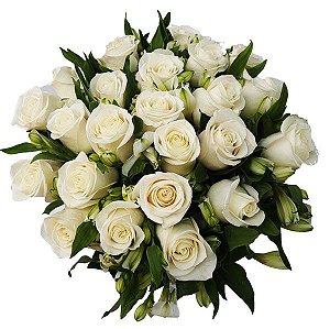 Buquê Especial 24 Rosas Brancas