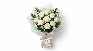 Buquê Blanc Essence 9 Rosas Brancas