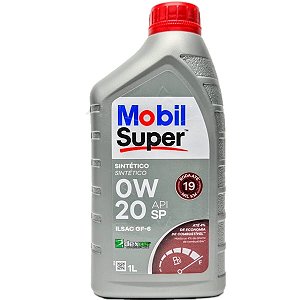 Oleo Mobil Super 0w20 Sintético Api Sp Dexos 1 - 1 Litro - Honda (a partir de 2013), Toyota, GM e Fiat (a partir de 2017).