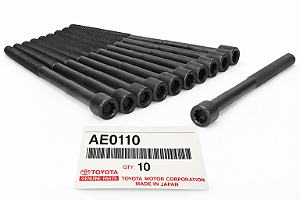 Kit com 10 Parafusos do Cabeçote Toyota Corolla Altis 2.0 16V 2019, Corolla Fielder SEG e XEI 1.8 16V 2004 a 2008, Corolla GLI 1.8 16V 2014 a 2019, Corolla GLI Automático 1.8 16V 2014 a 2018, Corolla GLI Upper 1.8 16V 2015 a 2019, Corolla SE-G 1.8 16V 200