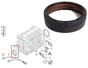 Retentor dianteiro virabrequim BM series E, X , Z 2003-2017 - 11117511395