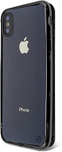 Metallic Shell para iPhone X e XS Preta - Capa Protetora com Bordas Metalizadas