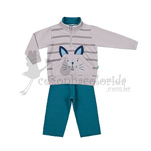 Conjunto Manga Longa Bebê Menino Coelhinho Kiko Baby TAMANHO P