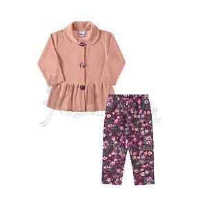 Conjunto Longo Bebê-Infantil Menina Charmoso Kaiani Tamanho P