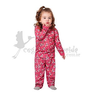 Pijama Manga Longa Infantil Menina Estampado Kiko & Kika