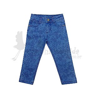 Calça Jeans Infantil Menina Floral Kookabu