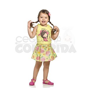 Conjunto Manga Curta Infantil Menina Charmosinho