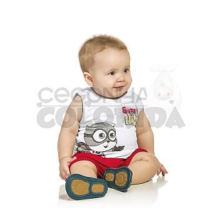 Conjunto Manga Curta Bebê Menino Super Hero Baby