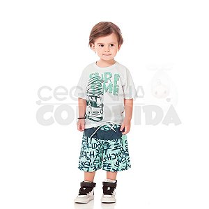 Conjunto Manga Curta Infantil Menino Surf Time