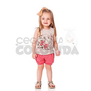 Conjunto Infantil Menina Cachorrinha de Laço Kiko & Kika