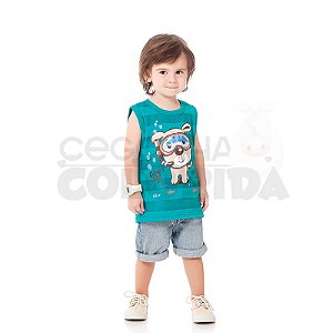 Camiseta Regata Infantil Menino Cão Mergulhador