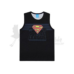 Camiseta Regata Infantil Menino Liga da Justiça