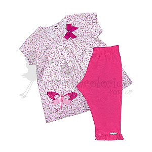 Conjunto Curto Infantil Menina Batinha Floral