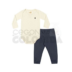 Conjunto Longo Bebê Menino Body com Calça Kiko Baby