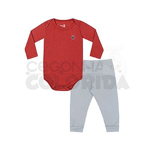 Conjunto Longo Bebê Menino Body com Calça Kiko Baby