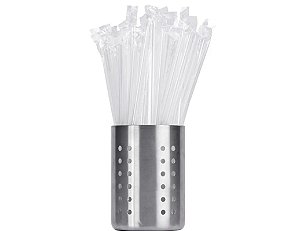 50 canudos Biodegradáveis  para Bubble Tea - pobá - popping - Transparente com chanfro