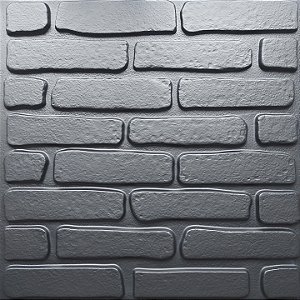 PLACA 3D POLIESTIRENO - TIJOLO PRETO