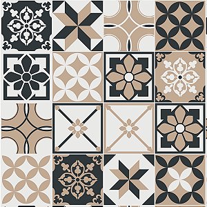 PAPEL DE PAREDE ADESIVO - AZULEJO CLÁSSICO BEGE - 0,48X3,00