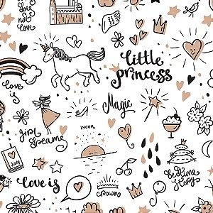 PAPEL DE PAREDE ADESIVO - INFANTIL LITLE PRINCES - 0,48X3,00