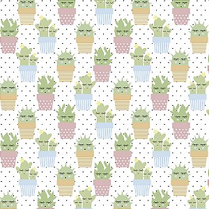 PAPEL DE PAREDE ADESIVO - INFANTIL CACTO  - 0,48X3,00