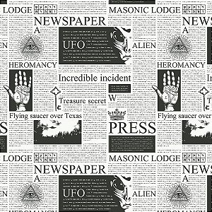 PAPEL DE PAREDE ADESIVO - CASUAL JORNAL - 0,48X3,00