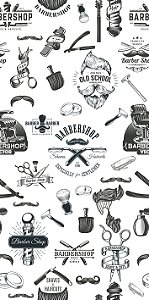 PAPEL DE PAREDE ADESIVO - CASUAL BARBER  - 0,48X3,00
