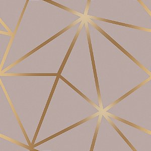 PAPEL DE PAREDE ADESIVO - GEOMÉTRICO - ROSA/ DOURADO  - 0,48X3,00