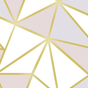 PAPEL DE PAREDE ADESIVO - GEOMÉTRICO - ROSA/ AZUL  - 0,48X3,00