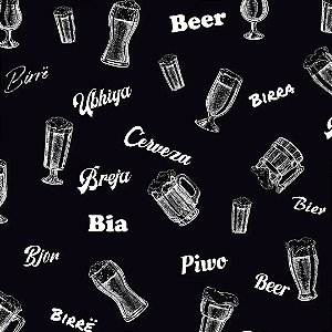 PAPEL DE PAREDE ADESIVO - GOURMET - CERVEZA PRETA -  0,48X3,00