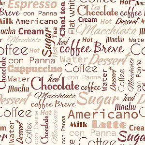 PAPEL DE PAREDE ADESIVO - GOURMET - COFEE -  0,48X3,00