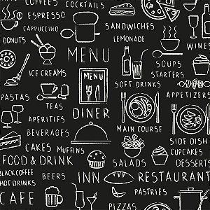PAPEL DE PAREDE ADESIVO - GOURMET - MENU -  0,48X3,00