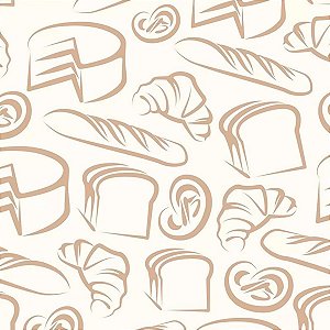 PAPEL DE PAREDE ADESIVO - GOURMET - PÃES-  0,48X3,00
