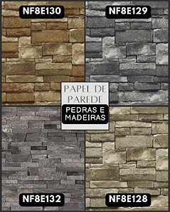 PAPEL DE PAREDE - PEDRAS E MADEIRA