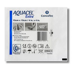 Curativo Aquacel Convatec Extra Estéril 10cm X 10cm Com 1un.
