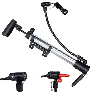 Bomba De Encher Pneu Bike Bicicleta Alumínio 31 Cm C Suporte